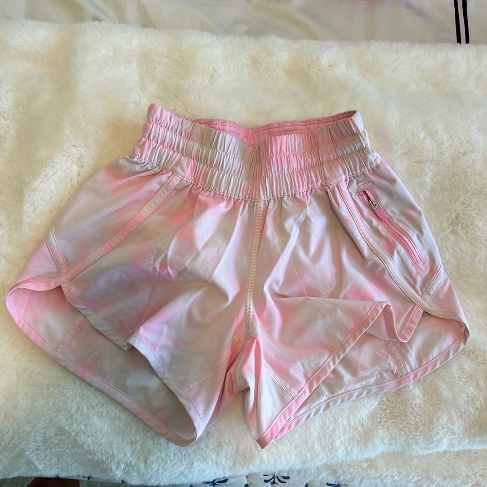 Pink tie dye Lululemon shorts